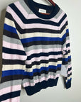 Nation LA Cotton Cashmere Yanni Knit Striped Sweater in Blush Vintage Stripe