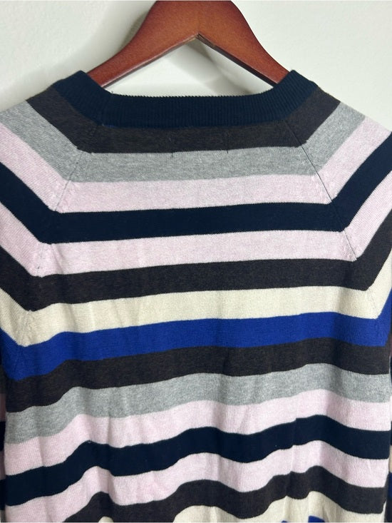 Nation LA Cotton Cashmere Yanni Knit Striped Sweater in Blush Vintage Stripe