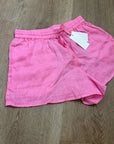 L*Space 100% Linen Pink Drawstring Pull on Bright Pink Shorts