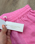 L*Space 100% Linen Pink Drawstring Pull on Bright Pink Shorts