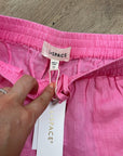 L*Space 100% Linen Pink Drawstring Pull on Bright Pink Shorts