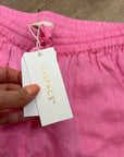 L*Space 100% Linen Pink Drawstring Pull on Bright Pink Shorts