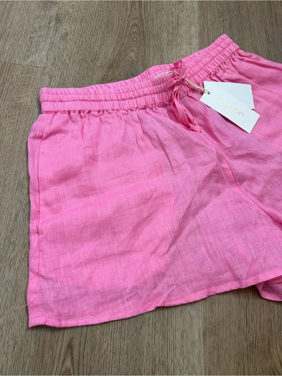 L*Space 100% Linen Pink Drawstring Pull on Bright Pink Shorts