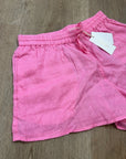 L*Space 100% Linen Pink Drawstring Pull on Bright Pink Shorts
