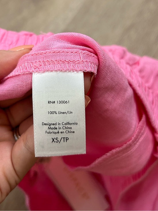 L*Space 100% Linen Pink Drawstring Pull on Bright Pink Shorts