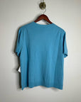 Vintage Talbots 100% Cashmere Blue Short Sleeve Knit T- Shirt Top