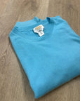Vintage Talbots 100% Cashmere Blue Short Sleeve Knit T- Shirt Top