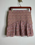 LoveShackFancy 100% Cotton Floral Anguilla Skirt in Warm Taupe
