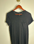 ATM 100% Cotton Slub Black Short Sleeve Maxi Length T - Shirt Dress