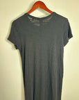 ATM 100% Cotton Slub Black Short Sleeve Maxi Length T - Shirt Dress