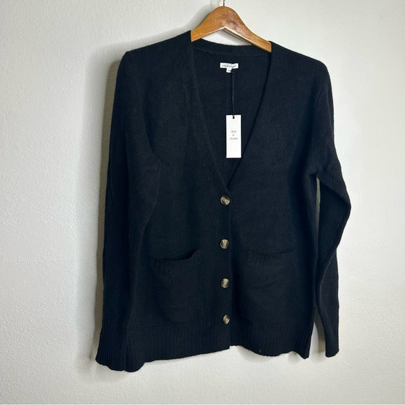 Unsubscribed Unsubscribed 100% Cashmere Black Button Down Cardigan Boyfriend Sweater - Cashmere