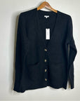 Unsubscribed 100% Cashmere Black Button Down Cardigan Boyfriend Sweater