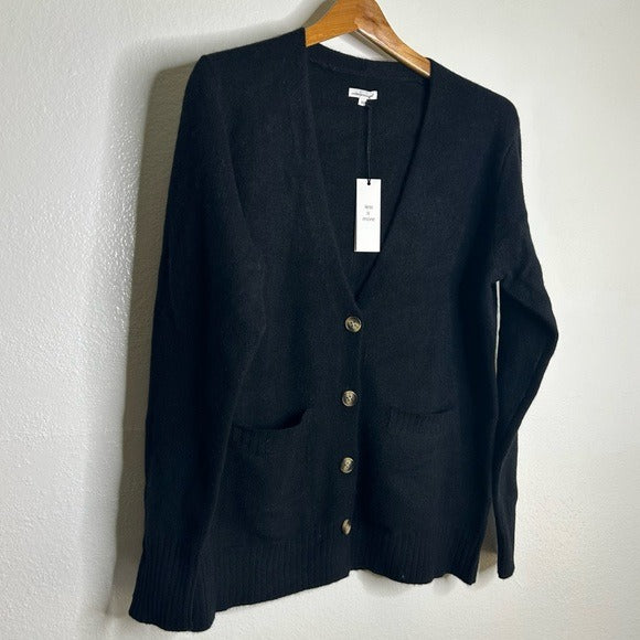 Unsubscribed Unsubscribed 100% Cashmere Black Button Down Cardigan Boyfriend Sweater - Cashmere