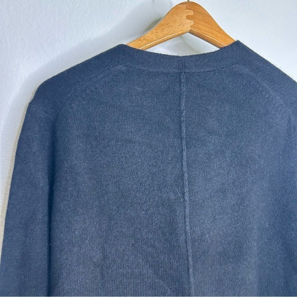 Unsubscribed 100% Cashmere Black Button Down Cardigan Boyfriend Sweater