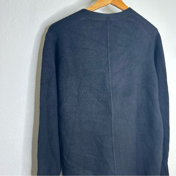 Unsubscribed 100% Cashmere Black Button Down Cardigan Boyfriend Sweater