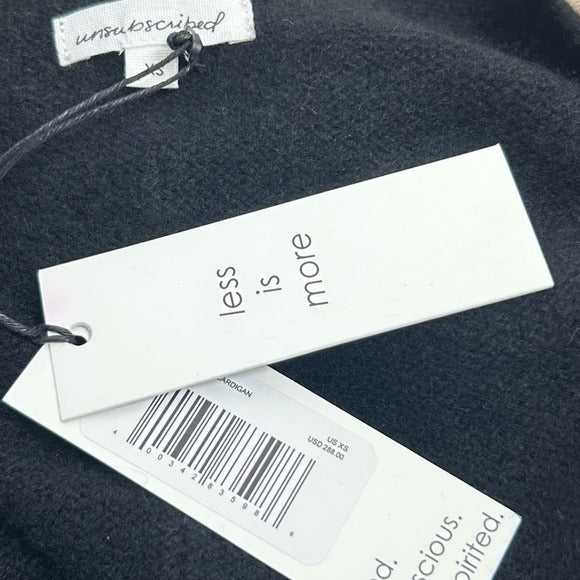 Unsubscribed 100% Cashmere Black Button Down Cardigan Boyfriend Sweater