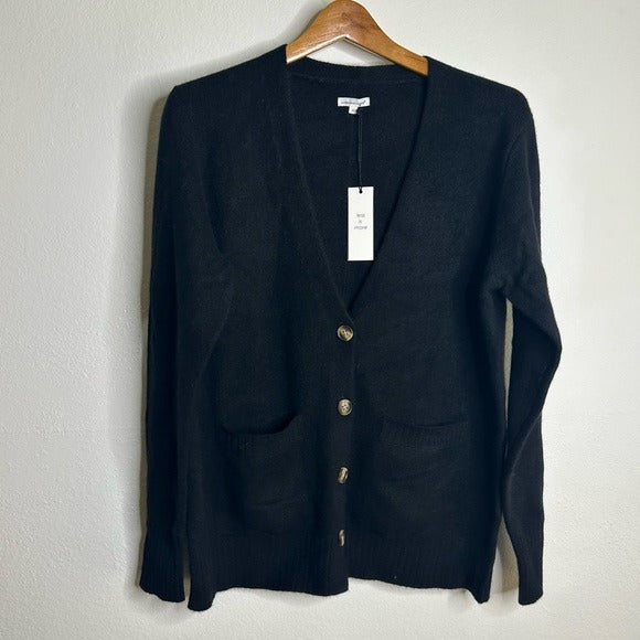 Unsubscribed Unsubscribed 100% Cashmere Black Button Down Cardigan Boyfriend Sweater - Cashmere