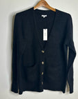 Unsubscribed 100% Cashmere Black Button Down Cardigan Boyfriend Sweater