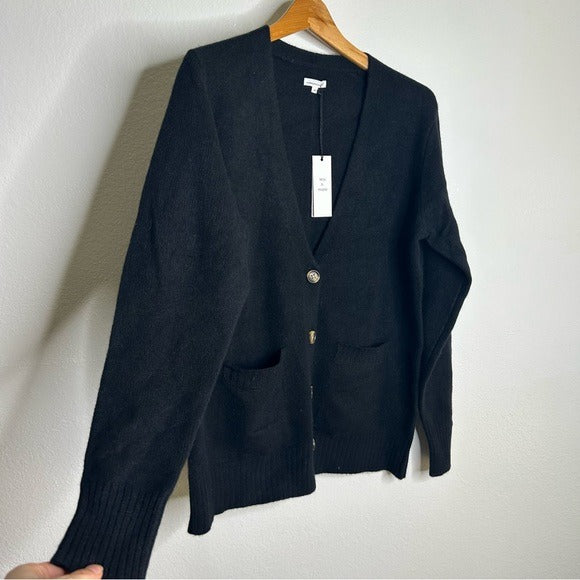 Unsubscribed Unsubscribed 100% Cashmere Black Button Down Cardigan Boyfriend Sweater - Cashmere