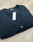 Unsubscribed 100% Cashmere Black Button Down Cardigan Boyfriend Sweater