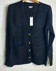 Unsubscribed 100% Cashmere Black Button Down Cardigan Boyfriend Sweater