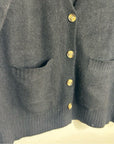 Unsubscribed 100% Cashmere Black Button Down Cardigan Boyfriend Sweater