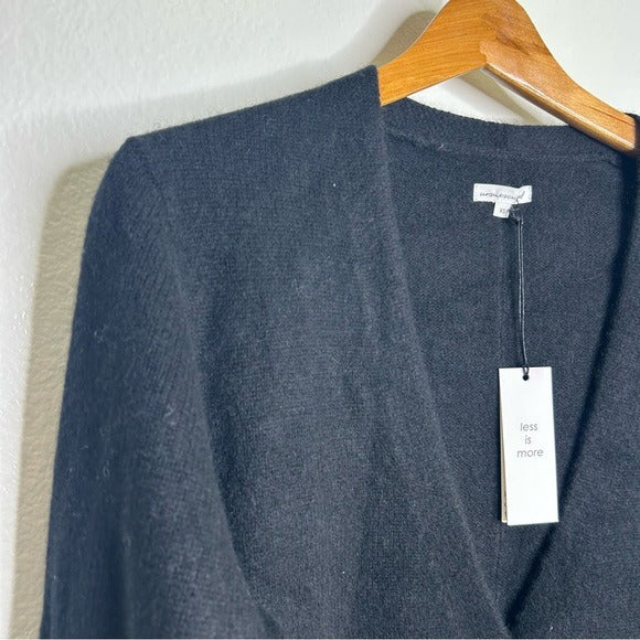 Unsubscribed 100% Cashmere Black Button Down Cardigan Boyfriend Sweater