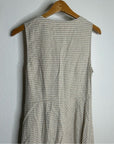 Soft Surroundings Hemp Cotton Neutral Striped Button Down Tank Midi Dress