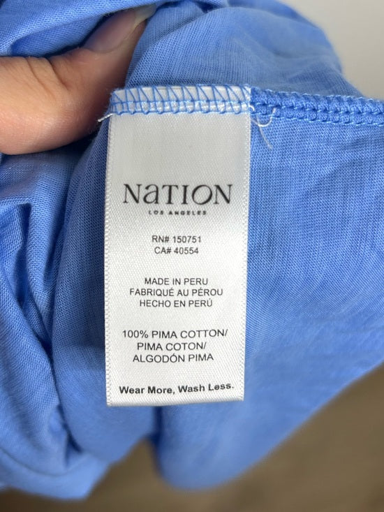Nation LA 100% Cotton Penelope Smocked Midi Dress in Blue Laguna