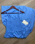 Nation LA 100% Cotton Penelope Smocked Midi Dress in Blue Laguna