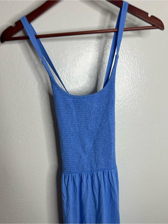 Nation LA 100% Cotton Penelope Smocked Midi Dress in Blue Laguna