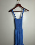 Nation LA 100% Cotton Penelope Smocked Midi Dress in Blue Laguna
