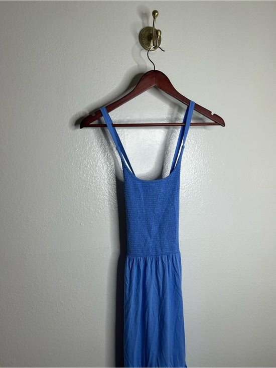 Nation LA 100% Cotton Penelope Smocked Midi Dress in Blue Laguna
