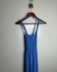 Nation LA 100% Cotton Penelope Smocked Midi Dress in Blue Laguna