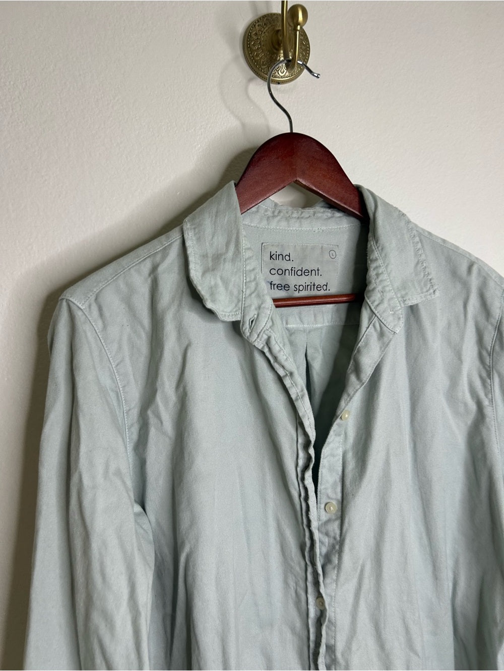 Unsubscribed 100% Cotton Light Blue Distressed Oversized Button Down Shirt