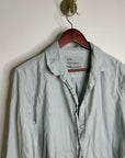 Unsubscribed 100% Cotton Light Blue Distressed Oversized Button Down Shirt