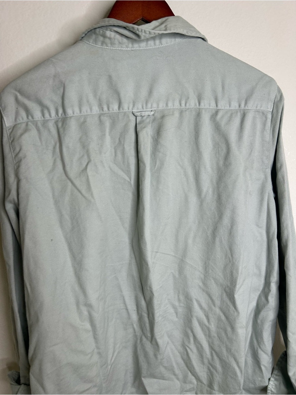 Unsubscribed 100% Cotton Light Blue Distressed Oversized Button Down Shirt