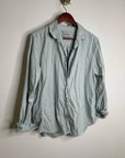 Unsubscribed 100% Cotton Light Blue Distressed Oversized Button Down Shirt