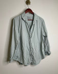 Unsubscribed 100% Cotton Light Blue Distressed Oversized Button Down Shirt