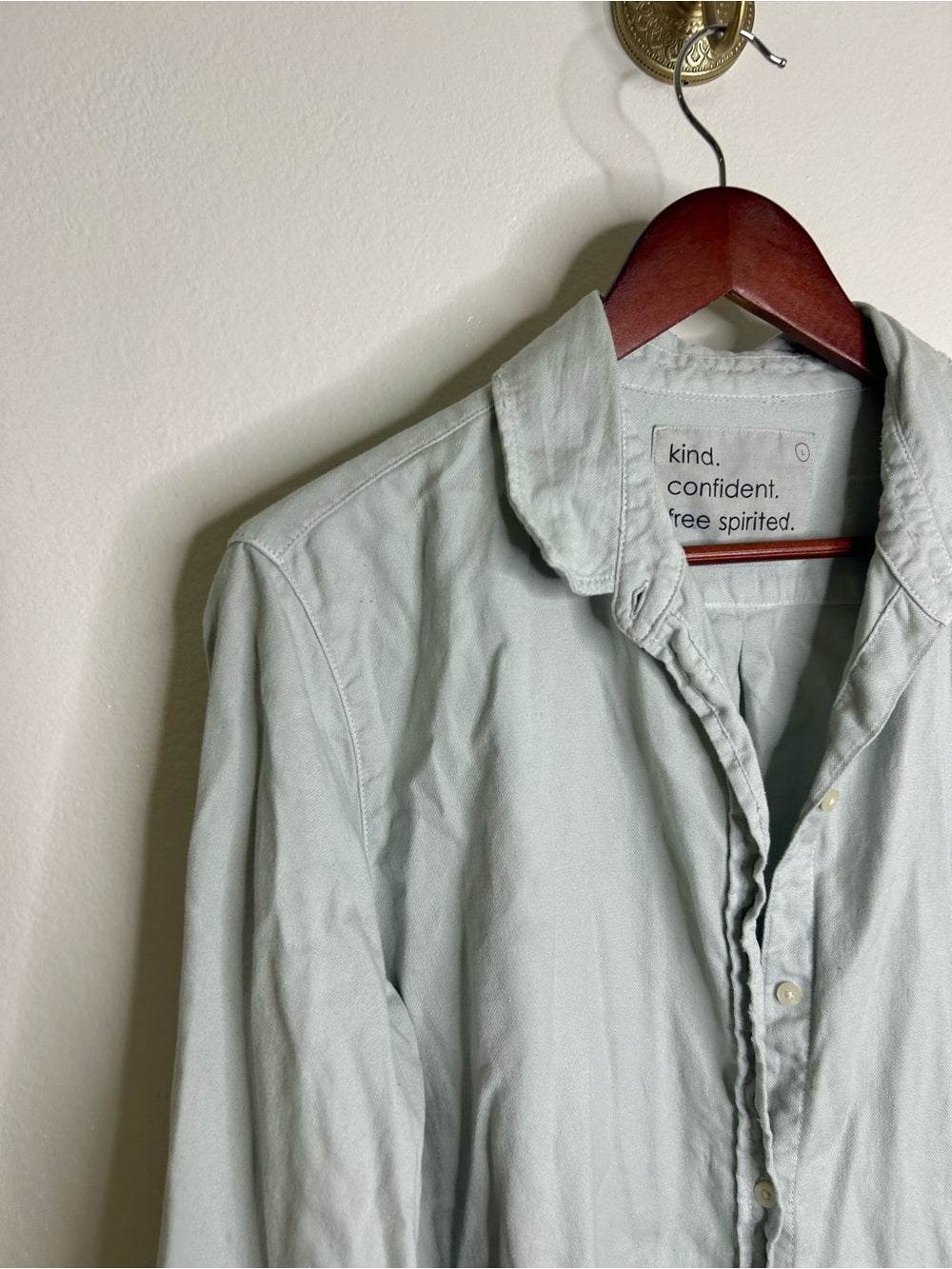 Unsubscribed 100% Cotton Light Blue Distressed Oversized Button Down Shirt