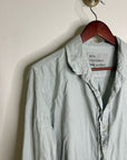 Unsubscribed 100% Cotton Light Blue Distressed Oversized Button Down Shirt