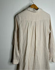 Trovata 100% Cotton Gauze Cream Button Down Shirt Dress