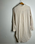 Trovata 100% Cotton Gauze Cream Button Down Shirt Dress