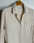 Trovata 100% Cotton Gauze Cream Button Down Shirt Dress
