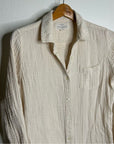 Trovata 100% Cotton Gauze Cream Button Down Shirt Dress