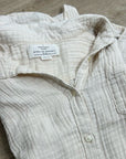 Trovata 100% Cotton Gauze Cream Button Down Shirt Dress