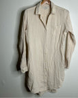 Trovata 100% Cotton Gauze Cream Button Down Shirt Dress