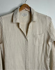 Trovata 100% Cotton Gauze Cream Button Down Shirt Dress