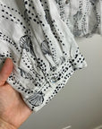 100% Linen Seashell Black Ocean Print Button Down Long Sleeve Shirt