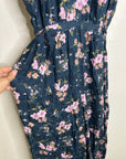 Rebecca Taylor 100% Silk Floral V - Neck Wide Leg Jumpsuit Short Sleeve
